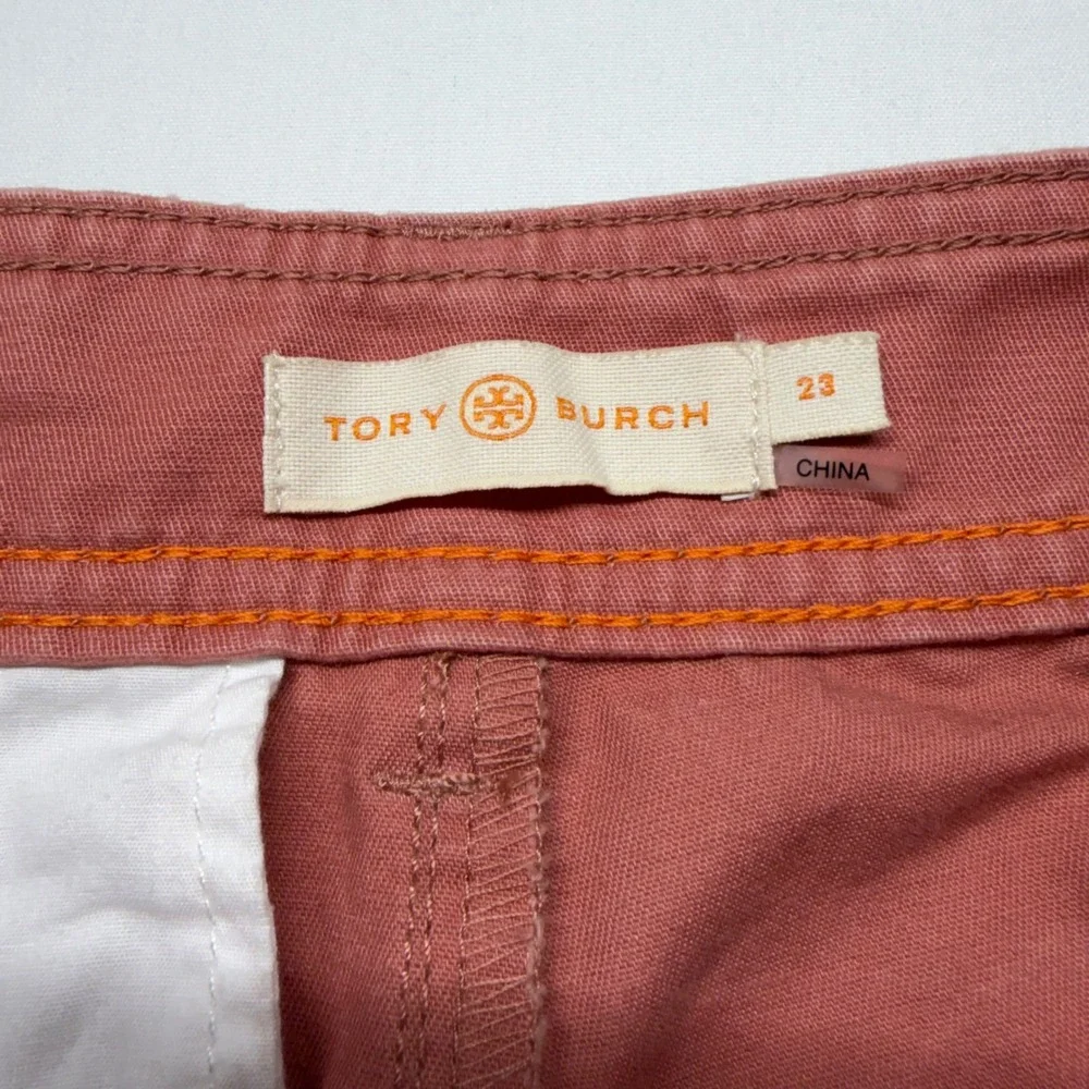 Tory Burch Wide Leg Sailor Pants Size‎ 23 Pink High Rise Button Fly Cropped